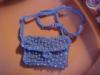 blue beaded purse
